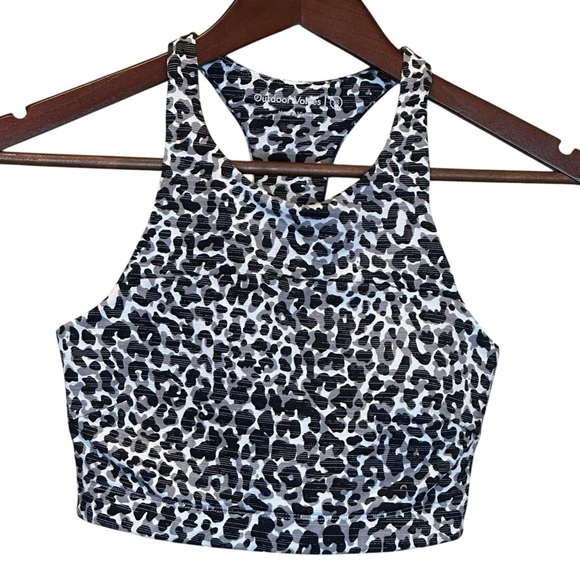 (Sold) OUTDOOR VOICES TechSweat Crop Top Snow Leopard White Size X Small Active - Picture 1 of 8
